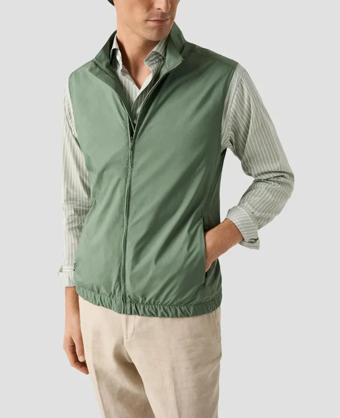Men Striped Cotton Silk Shirt Green Eton Casual Shirts Men Striped Cotton Silk Shirt Green Eton Casual Shirts