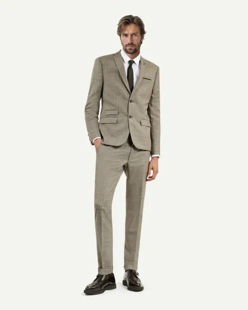 Men Suits The Kooples Beige Prince Of Wales Wool Suit Jacket Beige Melange