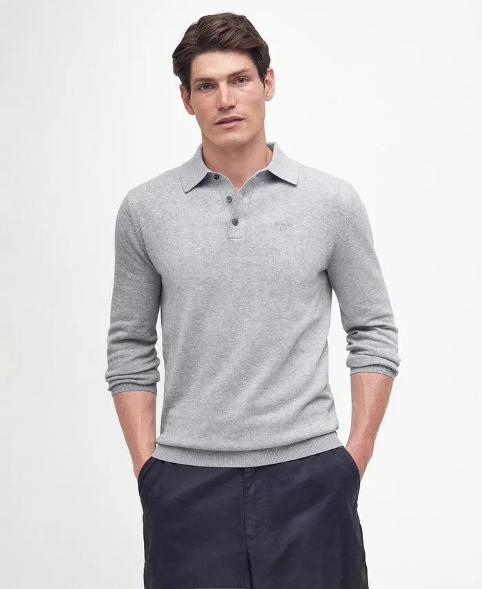 Men Sweaters Barbour Bassington Polo Shirt Classic Navy