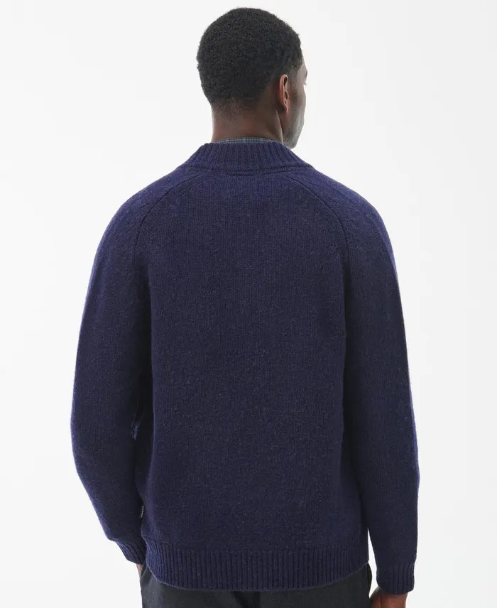 Men Sweaters Barbour Calder Zip Through Jumper Olive Tweed