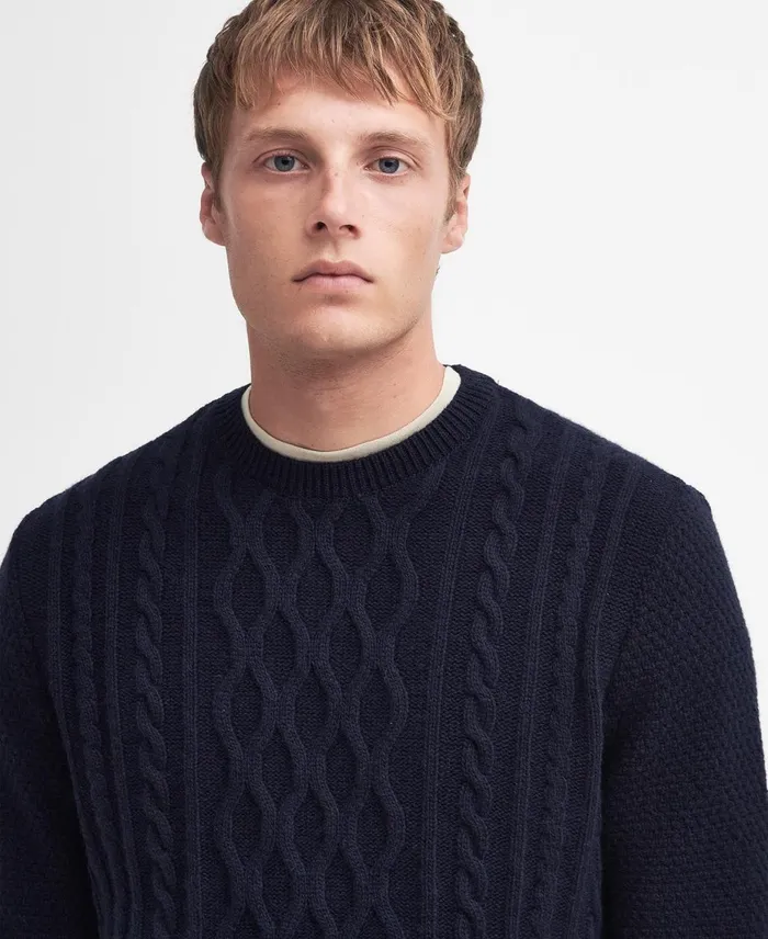 Men Sweaters Barbour Essential Chunky Cable Jumper Classic Navy Men Sweaters Barbour Essential Chunky Cable Jumper Classic Navy