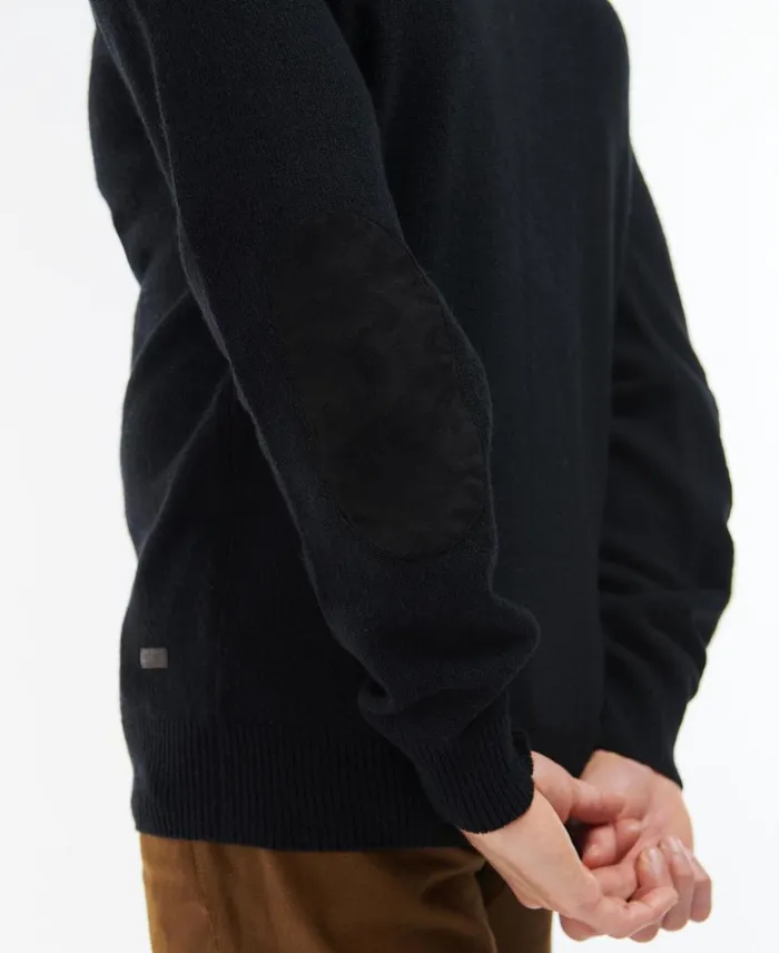Men Sweaters Barbour Essential Elbow Patch Sweatshirt Navy Men Sweaters Barbour Essential Elbow Patch Sweatshirt Navy