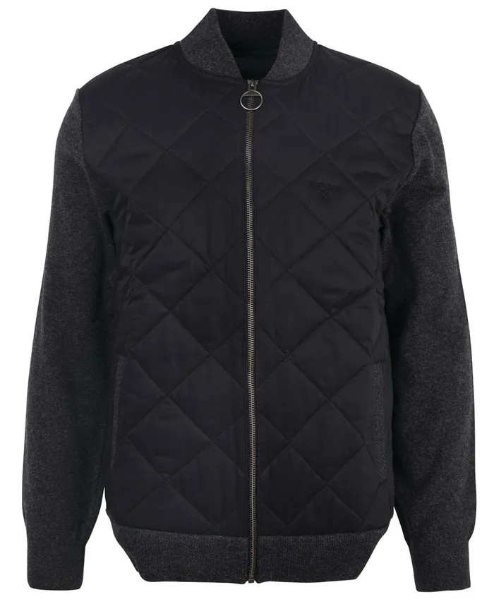Men Sweaters Barbour Essential Quilted ZipThru Jacket Classic Navy