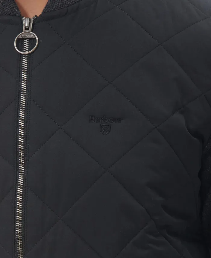 Men Sweaters Barbour Essential Quilted ZipThru Jacket Classic Navy