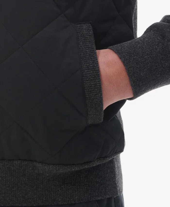 Men Sweaters Barbour Essential Quilted ZipThru Jacket Classic Navy