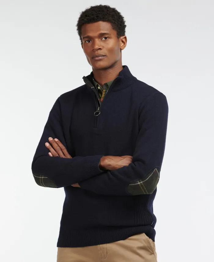 Men Sweaters Barbour Holden Half Zip Sweater Military Marl