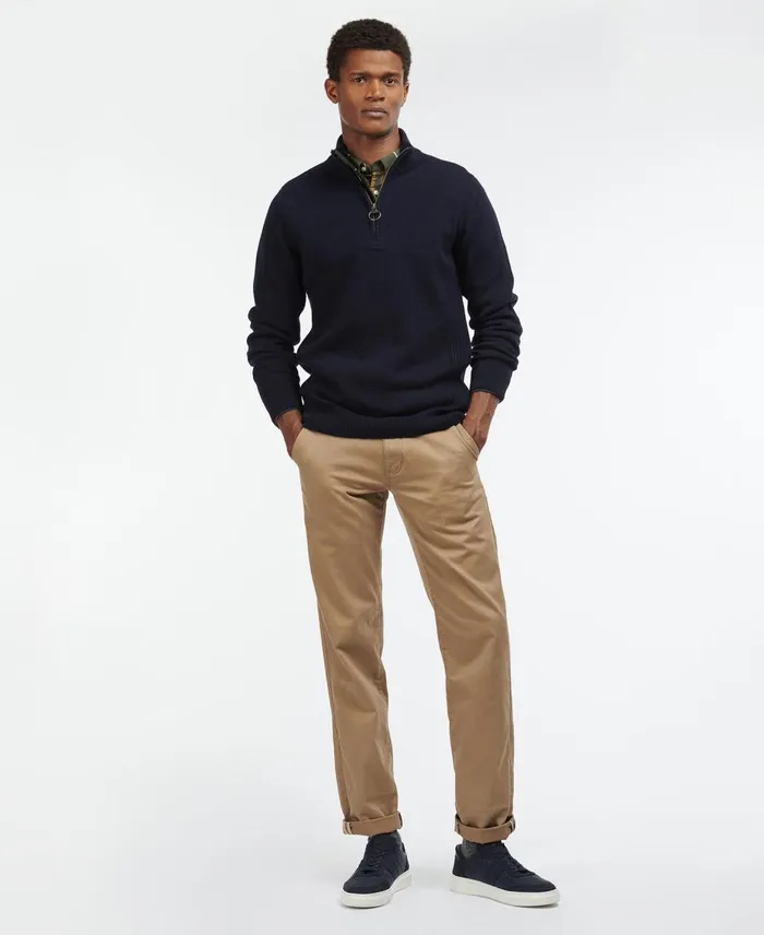 Men Sweaters Barbour Holden Half Zip Sweater Military Marl