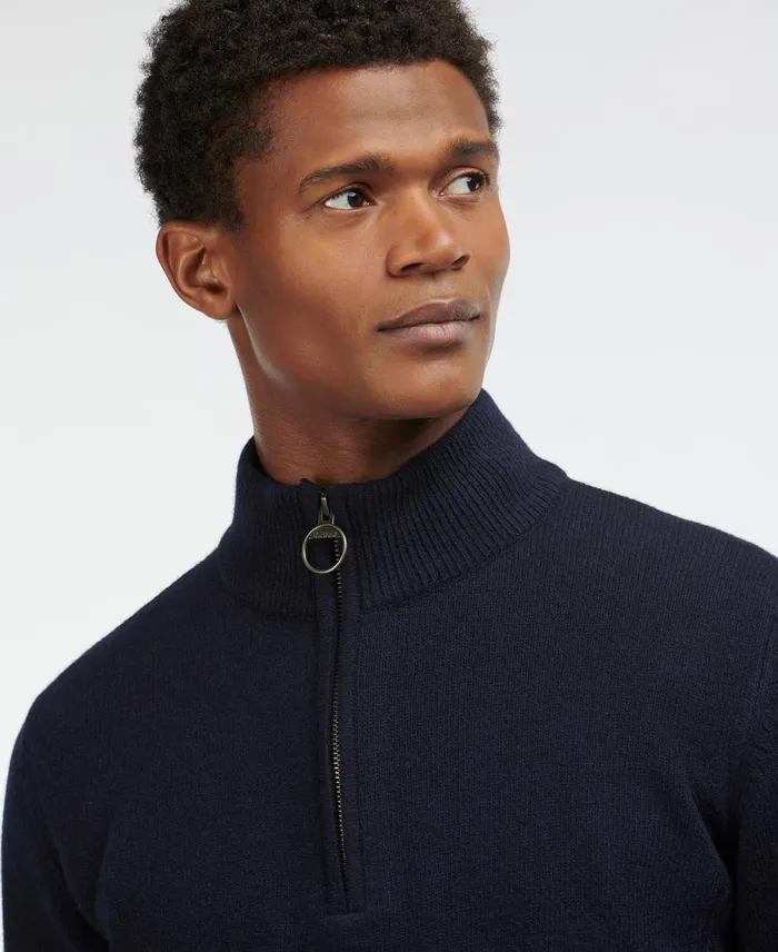 Men Sweaters Barbour Holden Half Zip Sweater Military Marl
