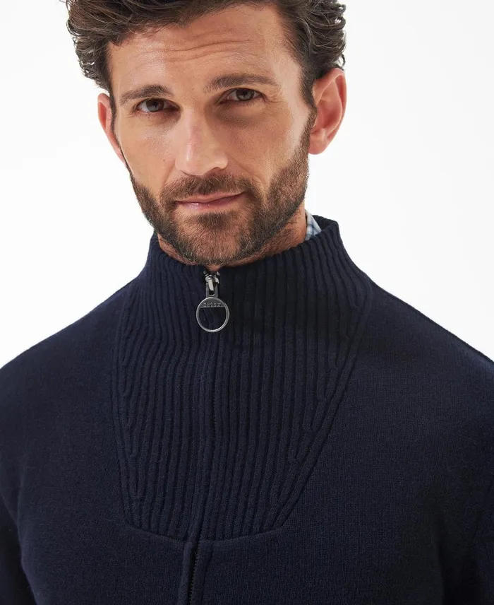 Men Sweaters Barbour Nelson Essential FullZip Jumper Seaweed