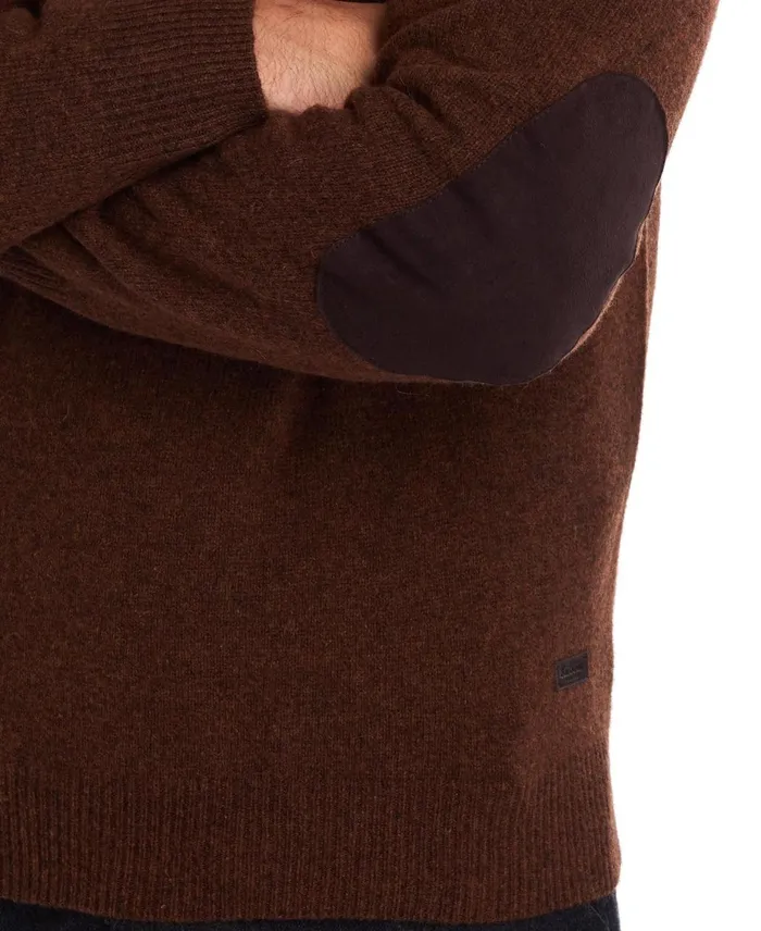Men Sweaters Barbour Patch Crew Neck Sweater Charcoal