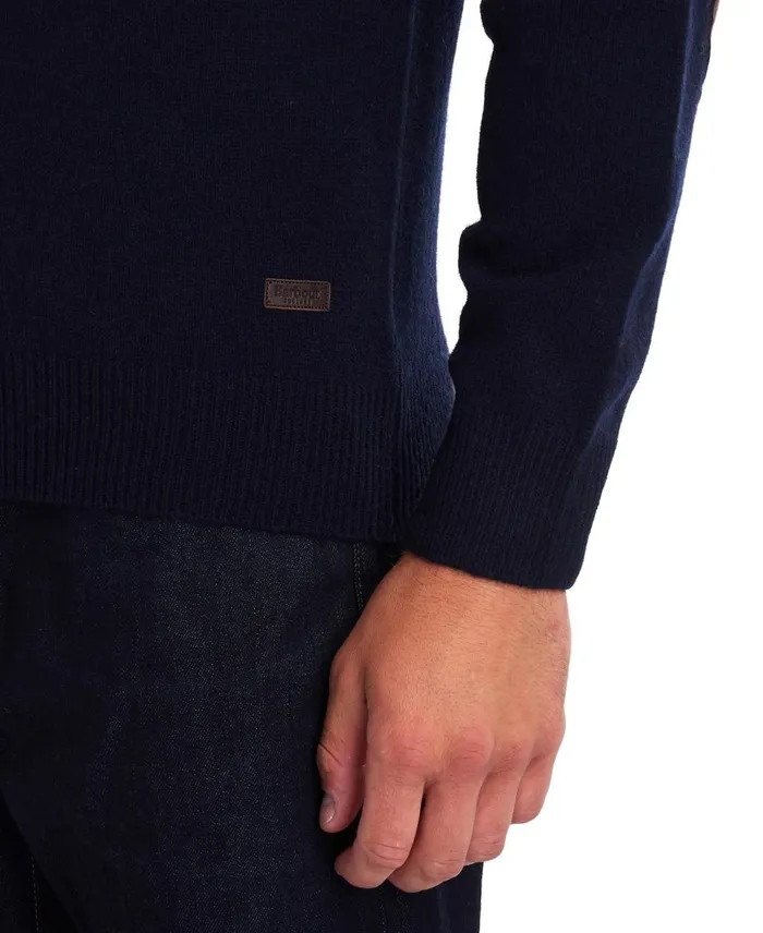 Men Sweaters Barbour Patch Crew Neck Sweater Charcoal