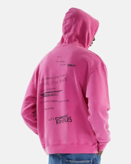 Men Sweatshirts The Kooples Pink What Is Hooded Sweatshirt Fushia