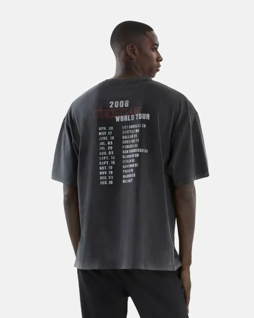 Men Tshirts The Kooples Black Screen Print TShirt Black Washed