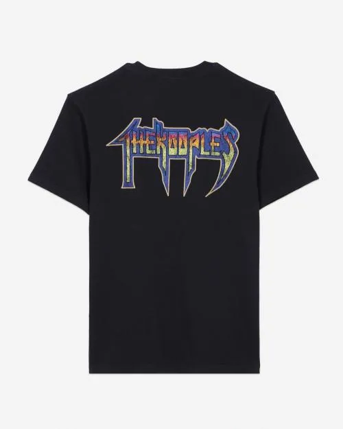 Men Tshirts The Kooples Black Screen Print TShirt Black Washed