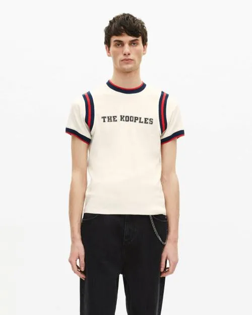 Men Tshirts The Kooples Ecru Logo TShirt Ecru