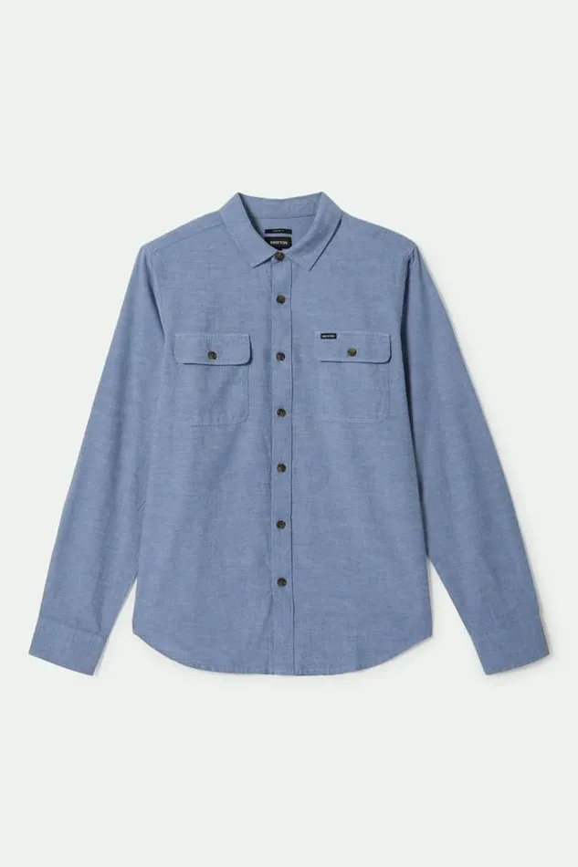 Men The Daily Cotton LS Shirt Medium Wash Chambrey Brixton Button Ups