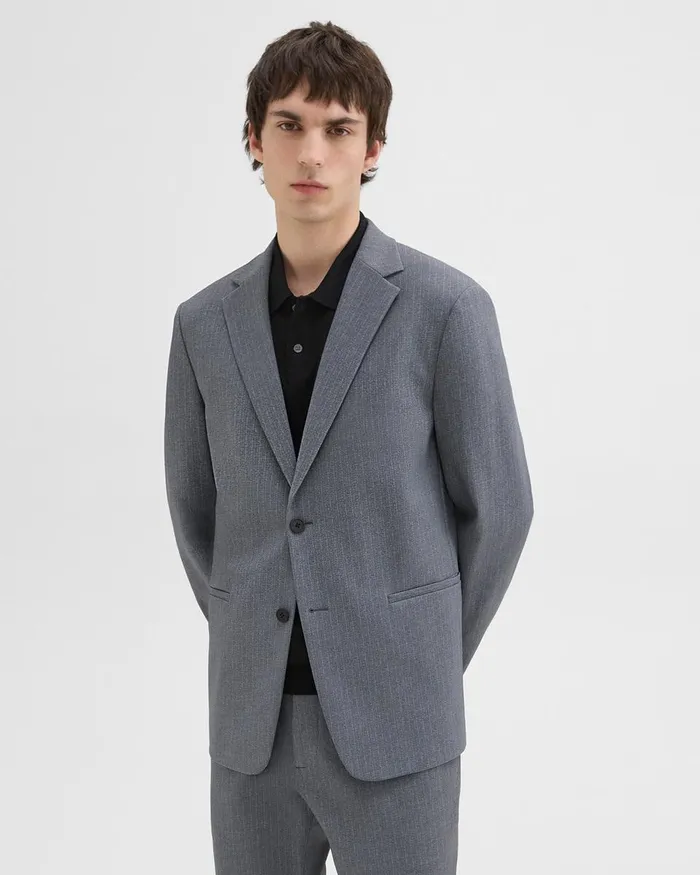 Men Theory Blazers Jackets Clinton Blazer In Herringbone Precision Ponte Grey Melange Men Theory Blazers Jackets Clinton Blazer In Herringbone Precision Ponte Grey Melange