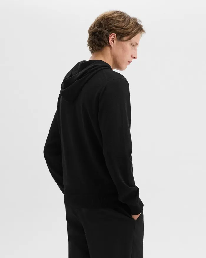 Men Theory Sweaters Cardigans Hilles Hoodie In Cashmere Black