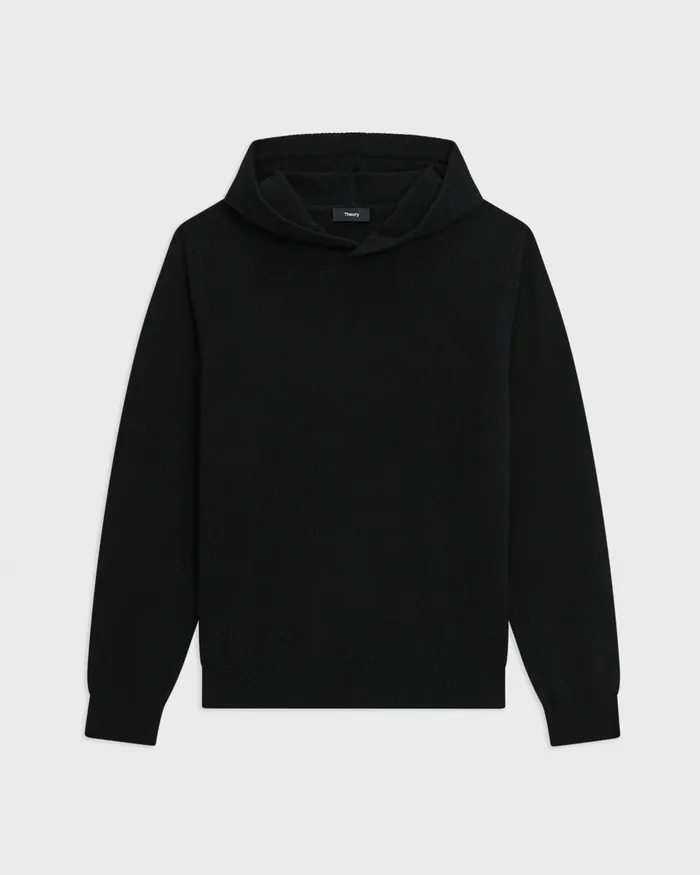Men Theory Sweaters Cardigans Hilles Hoodie In Cashmere Black
