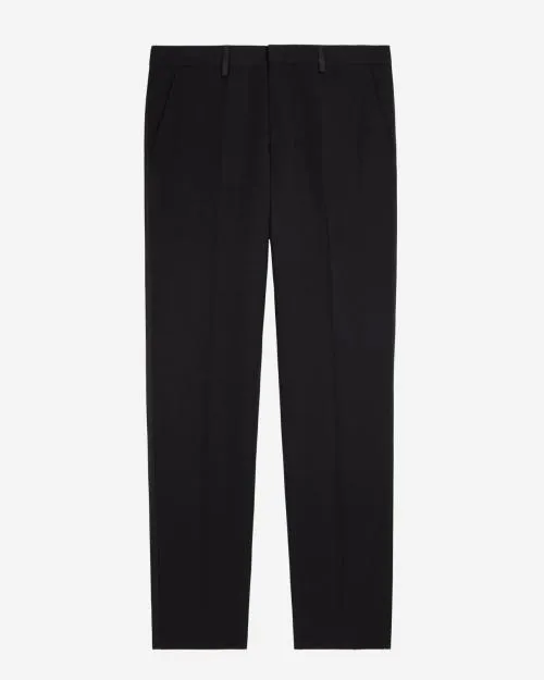 Men Trousers and Jeans The Kooples Black Tuxedo Trousers With Satin Details Straight Cut Black