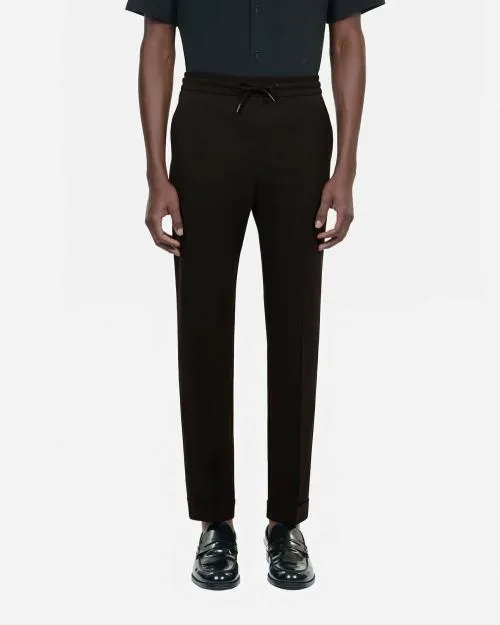 Men Trousers and Jeans The Kooples Black Wool Trousers Straight Cut Black