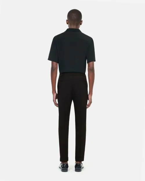 Men Trousers and Jeans The Kooples Black Wool Trousers Straight Cut Black