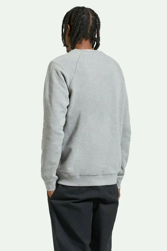 Men University Broken In Crew Heather Greypine Needle Brixton Sweatshirts and Hoodies