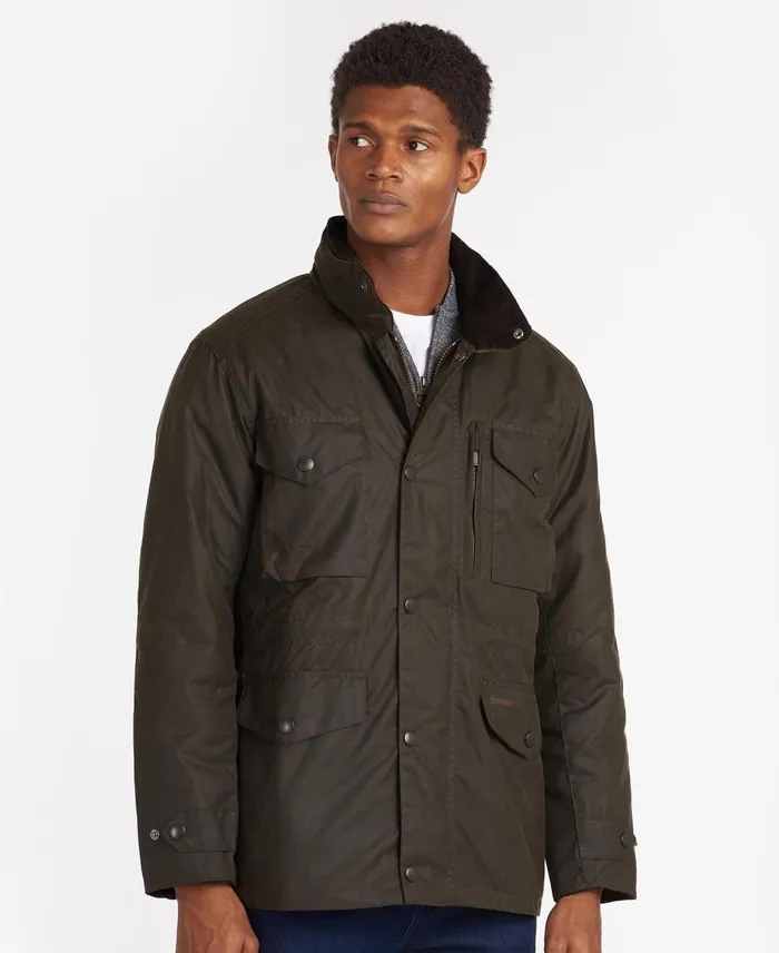 Men Waxed Jackets Barbour Sapper Wax Jacket Olive