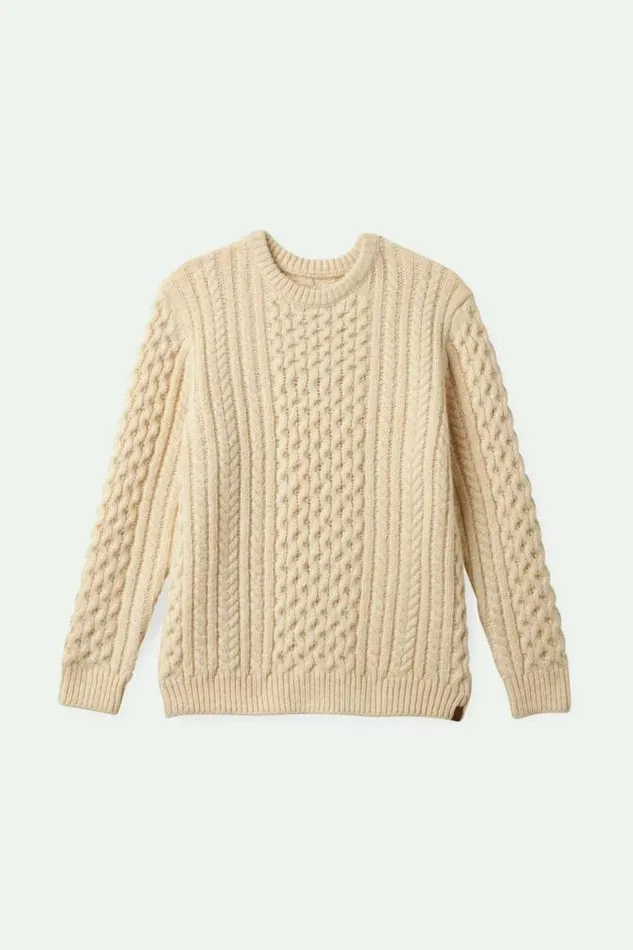 MenWomen Classic Fisherman Cable Knit Sweater Oatmeal Brixton Sweatshirts and Hoodies MenWomen Classic Fisherman Cable Knit Sweater Oatmeal Brixton Sweatshirts and Hoodies