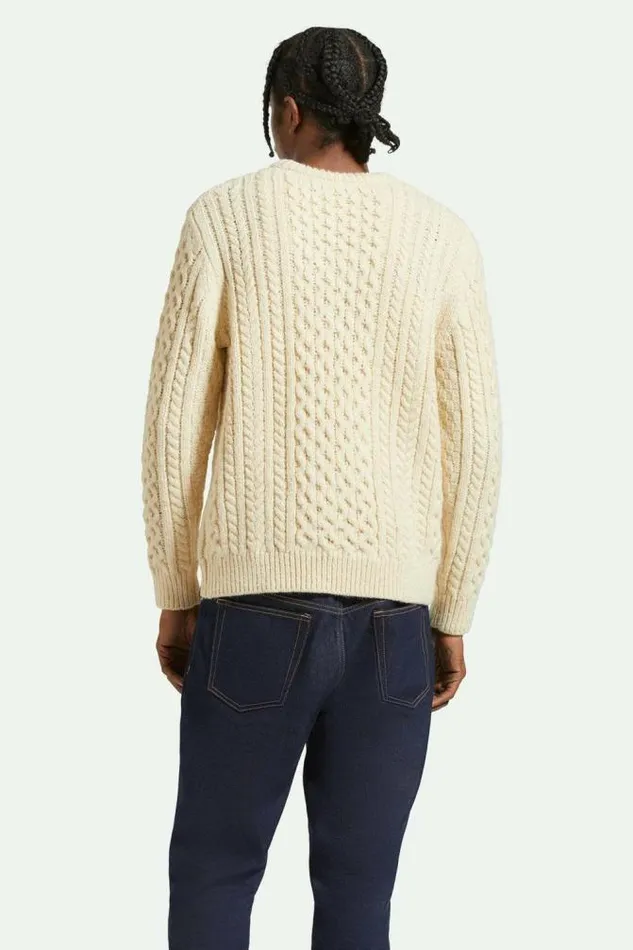 MenWomen Classic Fisherman Cable Knit Sweater Oatmeal Brixton Sweatshirts and Hoodies