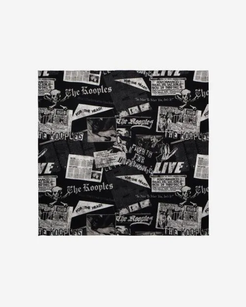 MenWomen Scarves The Kooples Printed Wool And Silk Scarf Black White