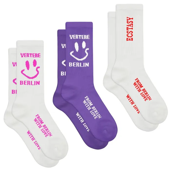 MenWomen SOCKS Vertere Berlin 3PACK TENNIS SOCKS SET 8211 SMILE OF EXTASIA