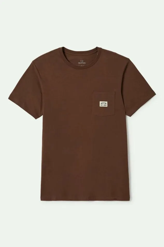 Men Woodburn SS Tailored Pocket TShirt Pinecone Brown Brixton TShirts