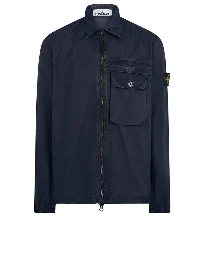 Mens 107Wn TCoOld Overshirt In Navy Stone Island Overshirts