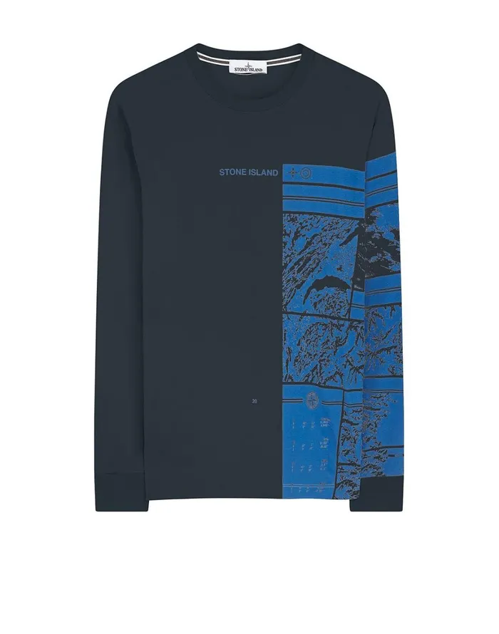 Mens 2Ml85 Mural Part 1 LongSleeve TShirt In Black Stone Island TShirts