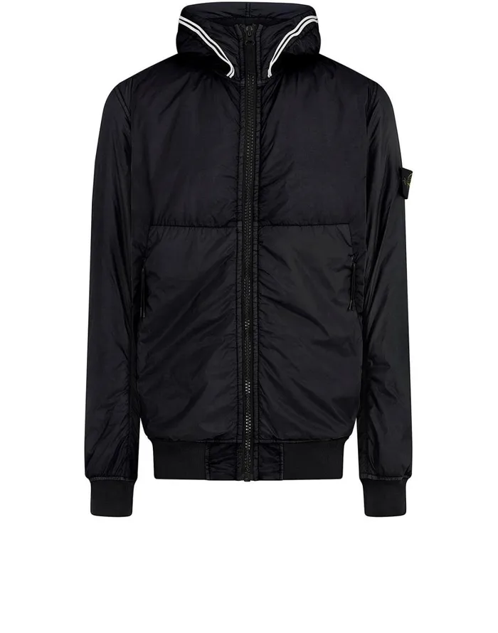 Mens 40423 Garment Dyed Crinkle Reps Ny With PrimaloftTc Hooded Blouson In Black Stone Island Coats 038 Jackets Mens 40423 Garment Dyed Crinkle Reps Ny With PrimaloftTc Hooded Blouson In Black Stone Island Coats 038 Jackets