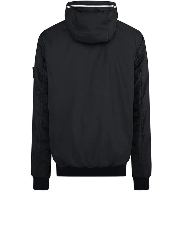 Mens 40423 Garment Dyed Crinkle Reps Ny With PrimaloftTc Hooded Blouson In Charcoal Stone Island Coats 038 Jackets