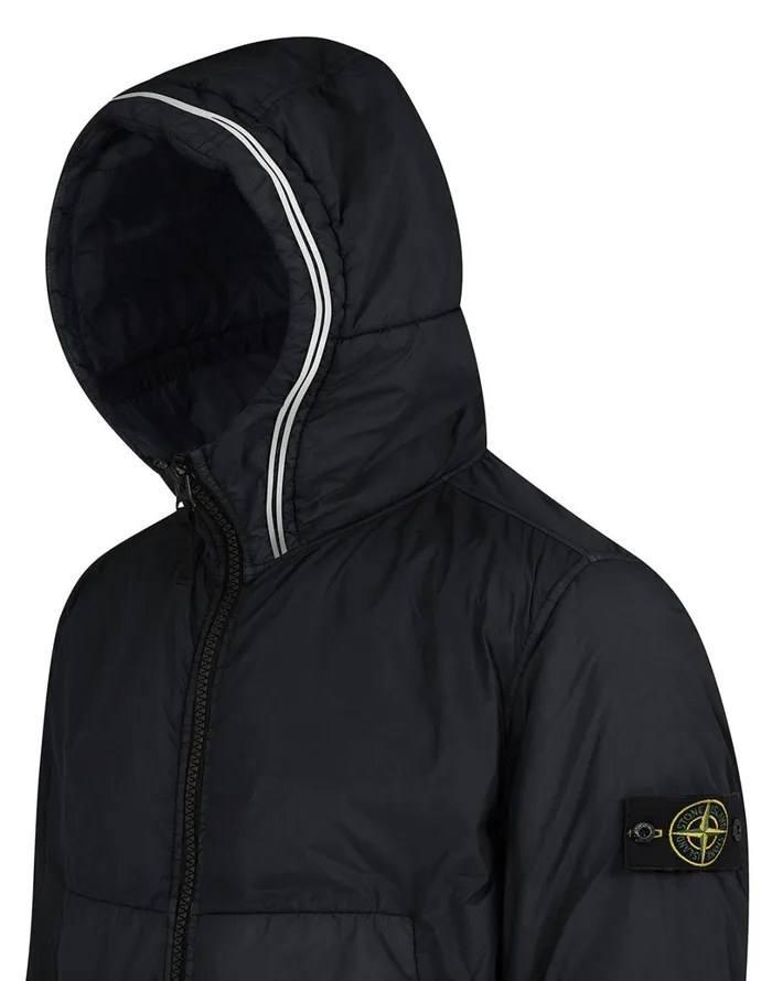 Mens 40423 Garment Dyed Crinkle Reps Ny With PrimaloftTc Hooded Blouson In Charcoal Stone Island Coats 038 Jackets