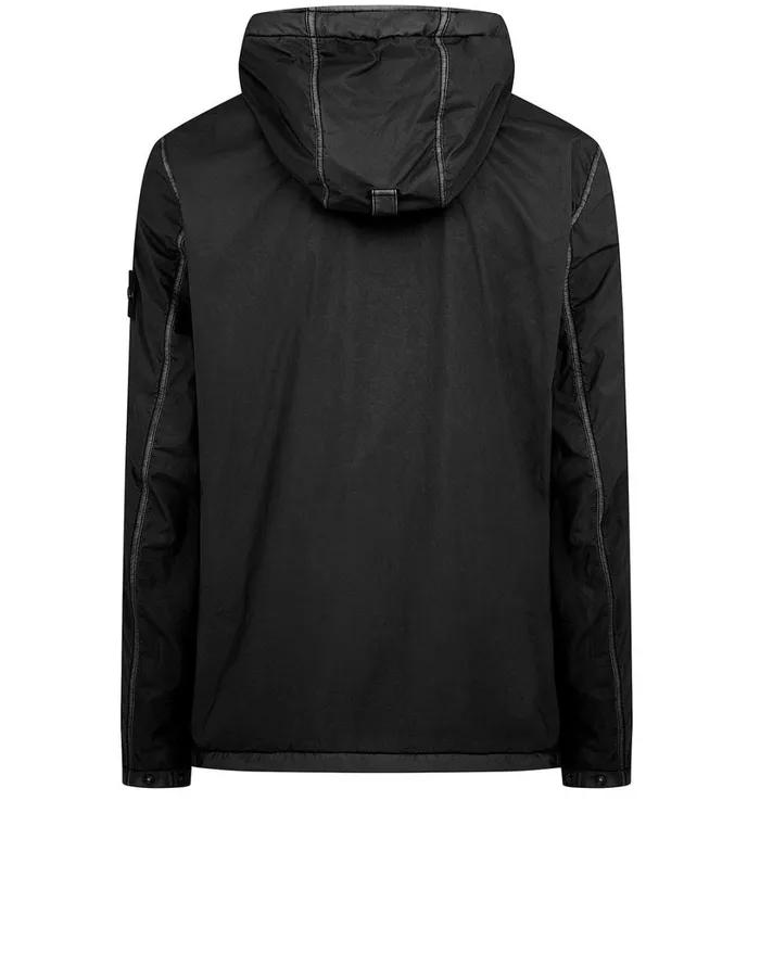 Mens 43035 Lamy Flock Hooded Jacket In Black Stone Island Coats 038 Jackets