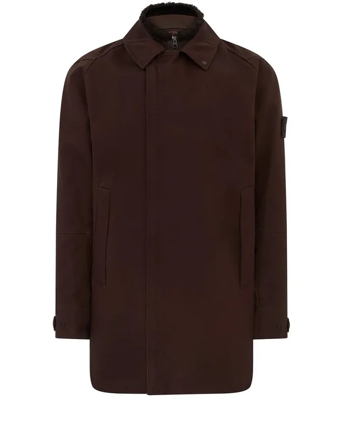 Mens 440F1 Raso Gommato Double Ghost Piece With Detachable Lining Trench Coat In Dark Brown Stone Island Coats 038 Jackets Mens 440F1 Raso Gommato Double Ghost Piece With Detachable Lining Trench Coat In Dark Brown Stone Island Coats 038 Jackets