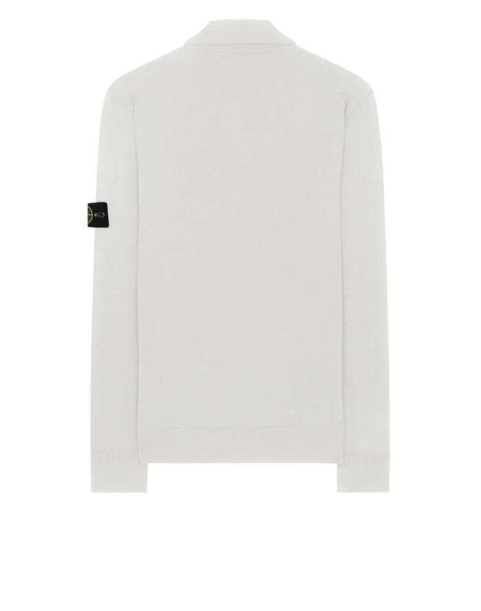 Mens 512A1 Knitted Polo Shirt In White Stone Island Polo Shirts