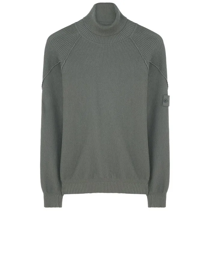 Mens 582Fa Turtleneck Jumper In Smoky Grey Stone Island Knitwear