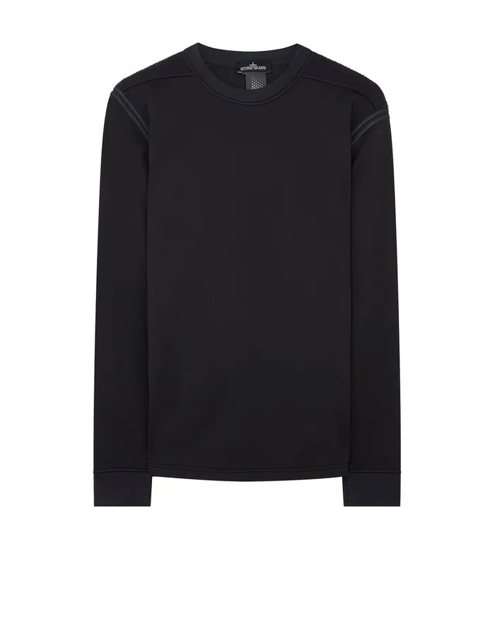 Mens 60207 Engineered Pill Crewneck In Black Stone Island Sweatshirts