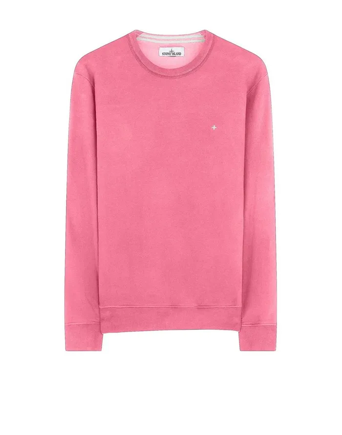 Mens 60820 Crewneck Sweatshirt In Pink Stone Island Sweatshirts