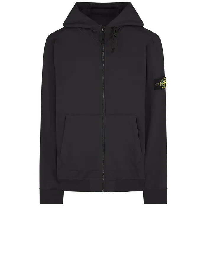Mens 61150 Hooded Full Zip Sweatshirt In Black Stone Island Sweatshirts