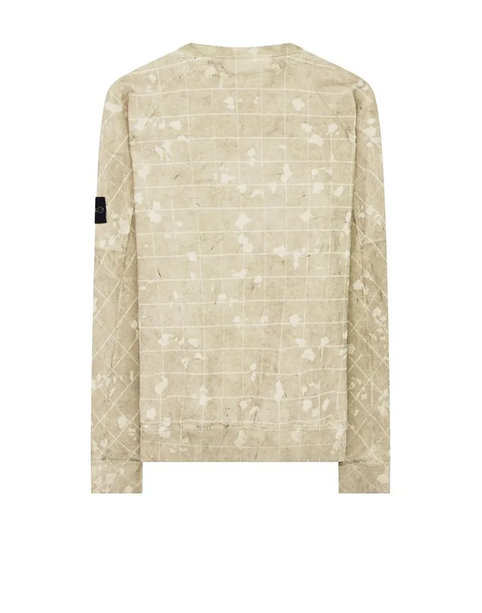 Mens 636E2 Dust Colour With Ghillie Laser Camo Sweatshirt In Butter Stone Island Sweatshirts
