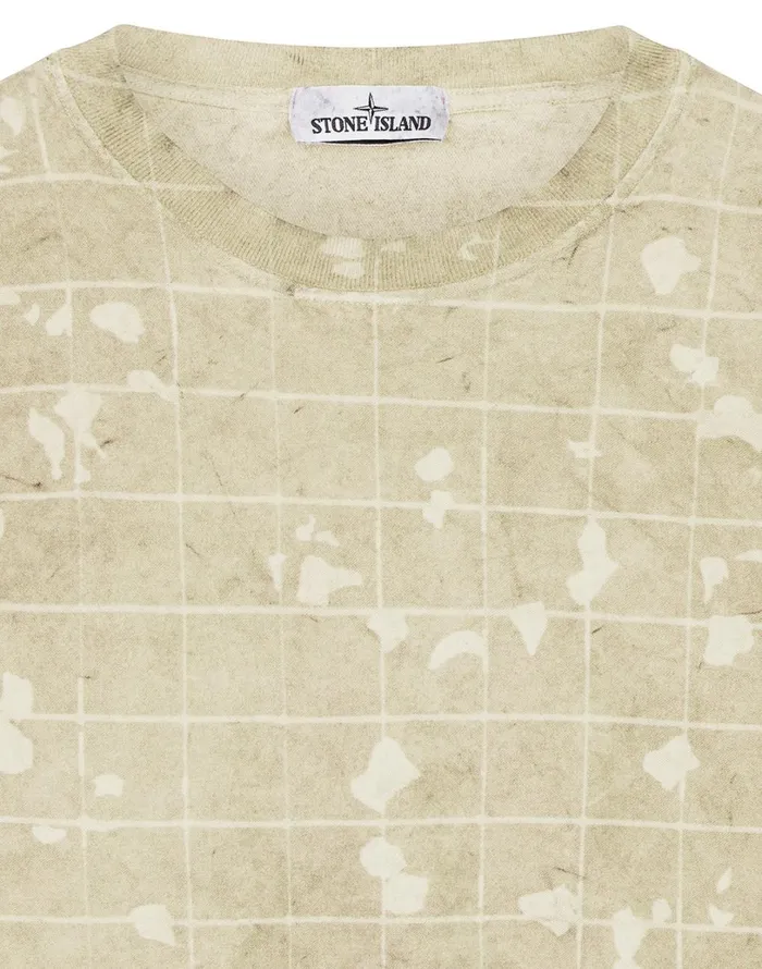 Mens 636E2 Dust Colour With Ghillie Laser Camo Sweatshirt In Butter Stone Island Sweatshirts
