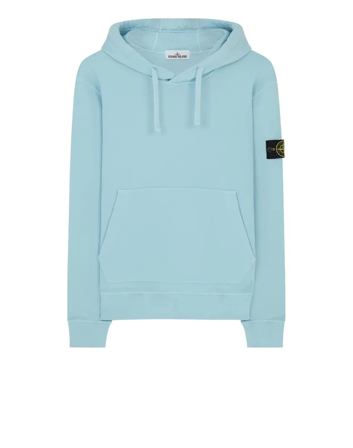 Mens 64120 Hooded Sweatshirt In Aqua Stone Island Sweatshirts