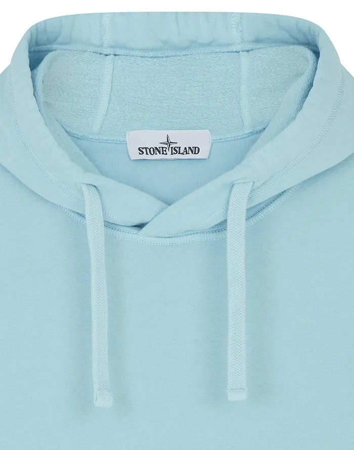 Mens 64120 Hooded Sweatshirt In Aqua Stone Island Sweatshirts