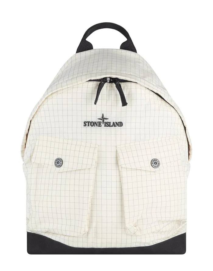 Mens 91398 Reflective Ripstop Chin Rucksack In Butter Stone Island Bags